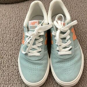 New Balance Sky Blue Sneakers with Coral Details